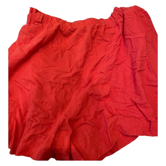 Women's Bold Elements Cut To Curve Orange Linen Shorts Size M - Picture 3 of 5